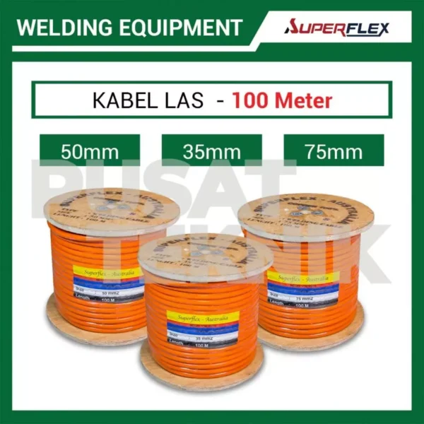 Kabel Las SUPERFLEX Tembaga 1 Roll 100 Meter