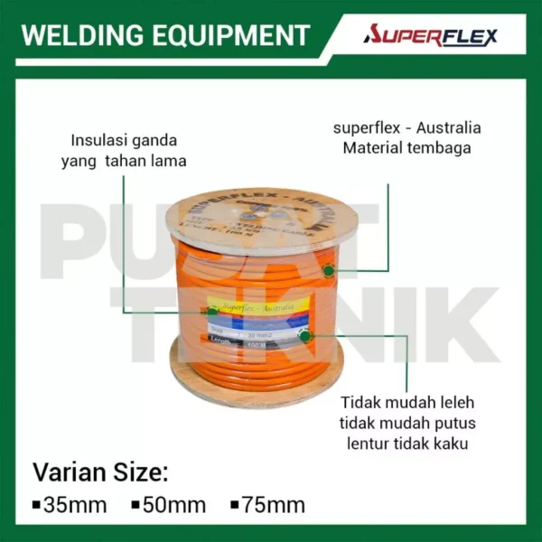 Kabel Las SUPERFLEX Tembaga 1 Roll 100 Meter - Gambar 2