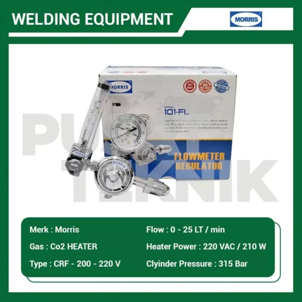 MORRIS Flowmeter Regulator Co2 Heater CRF-200-220V - Gambar 2