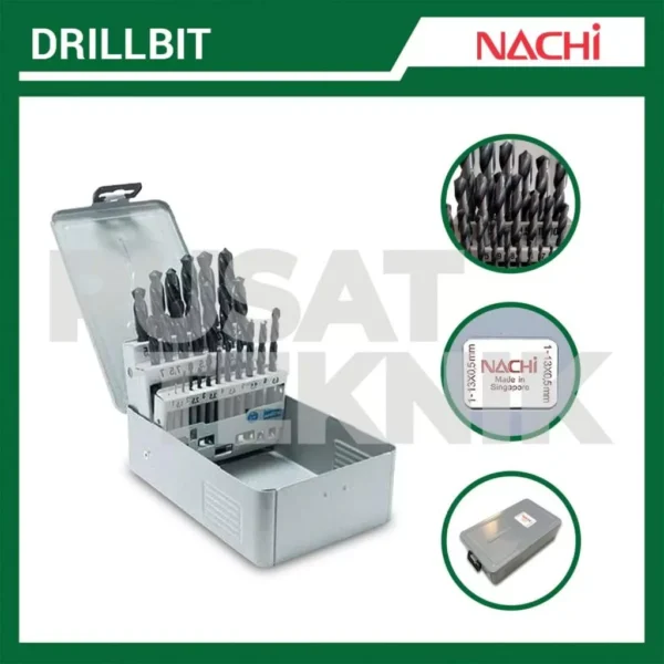 Mata Bor Besi NACHI 1 - 13 mm Isi 25 Pcs - Gambar 3