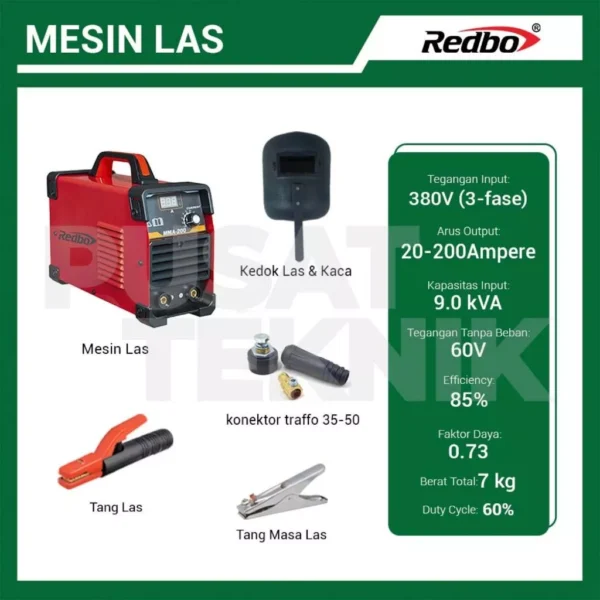 Mesin Las REDBO MMA 200M Welding Inverter Listrik 400A 2200 Watt - Gambar 2