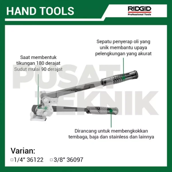 Tube Bender RIDGID Alat Pembengkok 404 Ukuran 1/4" dan 3/8" - Gambar 2