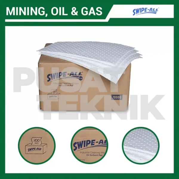 Oil Sorbent Absorber Swipe-All P80 Pad Penyerap Tumpahan Oli100 Sheet (40 x50 cm) - Gambar 4