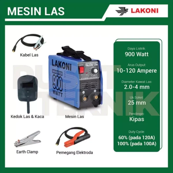 Mesin Las LAKONI MMA Falcon 120E Welding Inverter Listrik 120A 900 Watt - Gambar 5