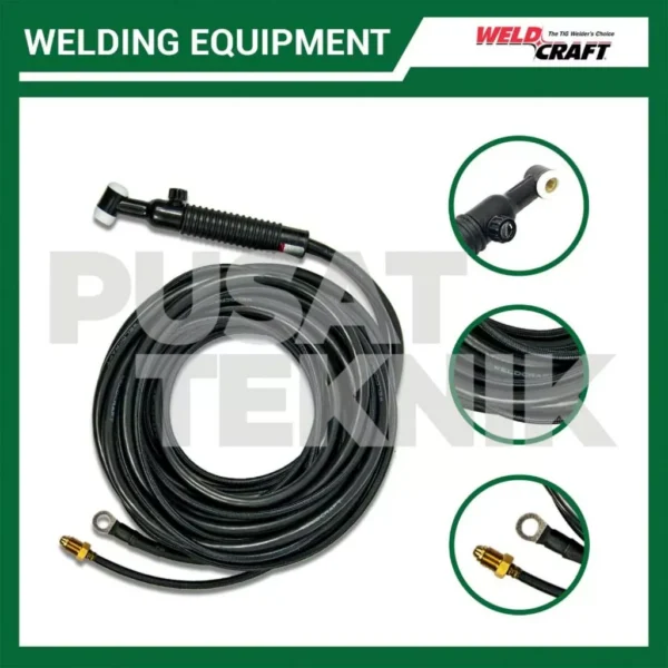 Tig Torch WP 17V / 26V WP-26-25-2 WELDCRAFT Stang Las Argon - Gambar 4