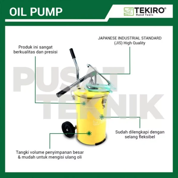 TEKIRO Pompa Oli Hand Oil Pump Manual 20 Liter - Gambar 2