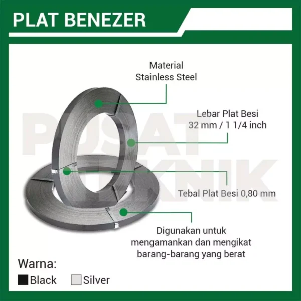 Tali Strapping Plat Besi Stainless Steel 32mm Pita Pengikat 1 1/4 inch - Gambar 2