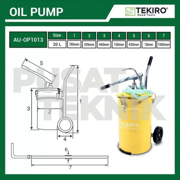 TEKIRO Pompa Oli Hand Oil Pump Manual 20 Liter - Gambar 5