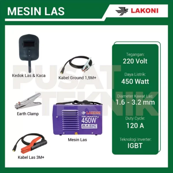 Mesin Las LAKONI Basic 123iX IGBT Welding Inverter Listrik Trafo 120A - Gambar 2