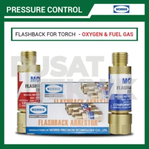 MORRIS Flashback Arrestor for Torch Oxygen & Fuel Gas Pressure Control