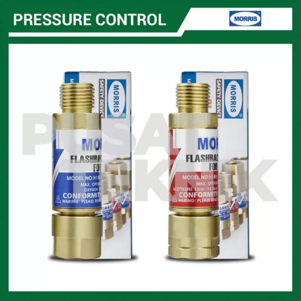 MORRIS Flashback Arrestor for Torch Oxygen & Fuel Gas Pressure Control - Gambar 5