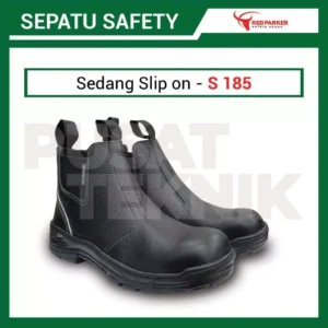 Sepatu Safety Shoes Boot Sedang Slip On Red Parker S185