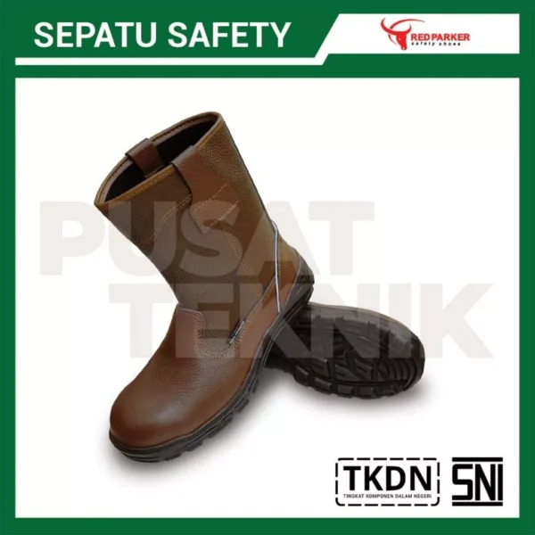 Sepatu Safety Shoes Boot Tinggi Slip On Red Parker T18 - Gambar 3