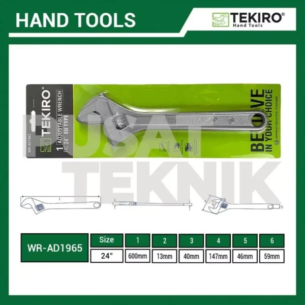 TEKIRO Kunci Inggris Adjustable Wrench 18" 24" inch - Gambar 5