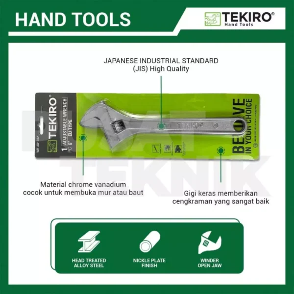 TEKIRO Kunci Inggris Adjustable Wrench 18" 24" inch