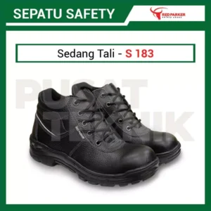 Sepatu Safety Shoes Boot Sedang Tali Red Parker S183