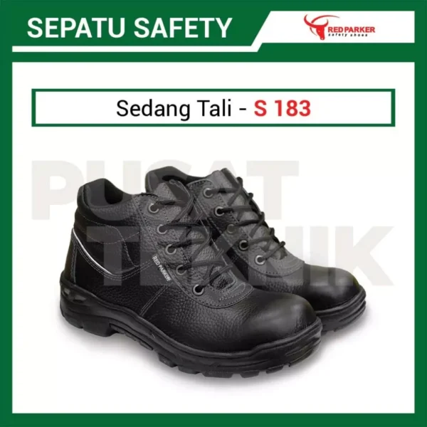 Sepatu Safety Shoes Boot Sedang Tali Red Parker S183