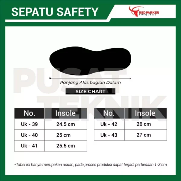 Sepatu Safety Shoes Boot Sedang Slip On Red Parker S185 - Gambar 4