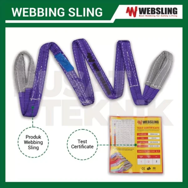 Webbing Sling Websling 1 Ton 12 , 15 Meter Tali Angkat Sling Belt - Gambar 4
