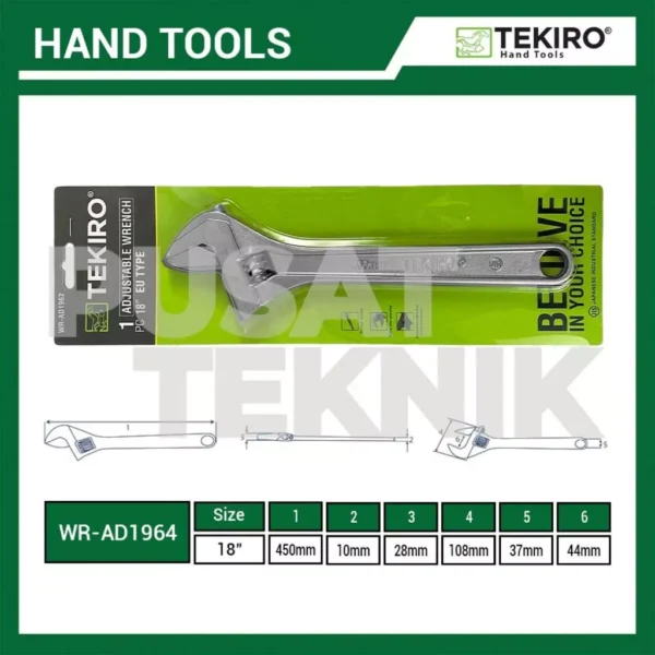 TEKIRO Kunci Inggris Adjustable Wrench 18" 24" inch - Gambar 4