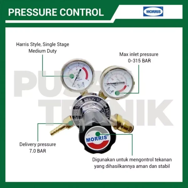 MORRIS Regulator Gas LPG 201-7M-LP Pressure Control - Gambar 2