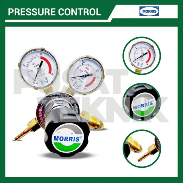 MORRIS Regulator Gas Oxygen 201-7M-OX Pressure Control - Gambar 4