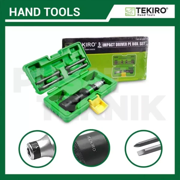 TEKIRO Obeng Ketok Impact Driver Box Plastik Set 5 Pc - Gambar 4