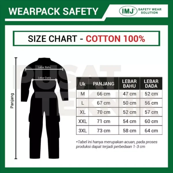 Wearpack Safety IMJ Coverall Terusan Kerja Cotton - Gambar 3