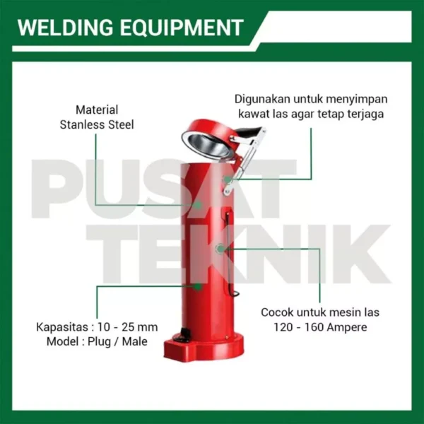 Oven Welding Electrode Termos Penyimpan Las Kawat 5 Kg - Gambar 2