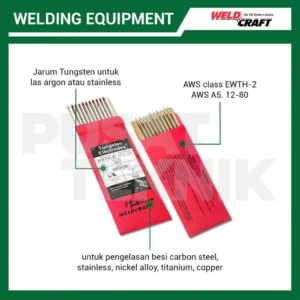 Tungsten Electrodes WELDCRAFT Jarum Las Argon 1.6mm 2.4mm