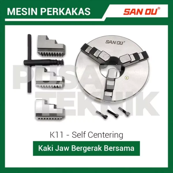 Clow Catok Bubut SAN OU 3" K11-80 3 Jaw Cekam Kaki 3 Inch - Gambar 5