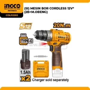Mesin Bor Cordless Ingco 12V