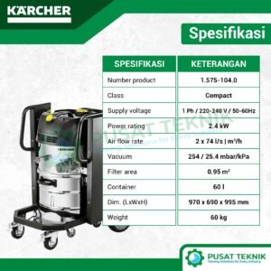 Industrial Vacuum Cleaner Karcher IVC 60/24-2 Ap EU Vakum Industri Heavy Duty