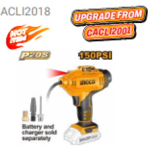 Kompresor Cordless Ingco 20V, Pompa Ban Baterai, Pompa Elektrik 150PSI