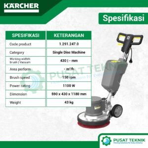 Mesin Polisher Lantai Karcher BDS 43/150 C Classic + Tank Low Speed Berkualitas