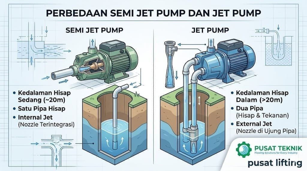 Perbedaan Semi Jet Pump dan Jet Pump
