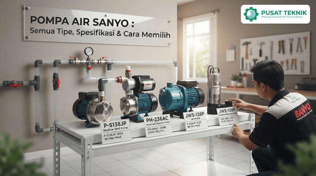 Pompa Air SANYO: Semua Tipe, Spesifikasi & Cara Memilih